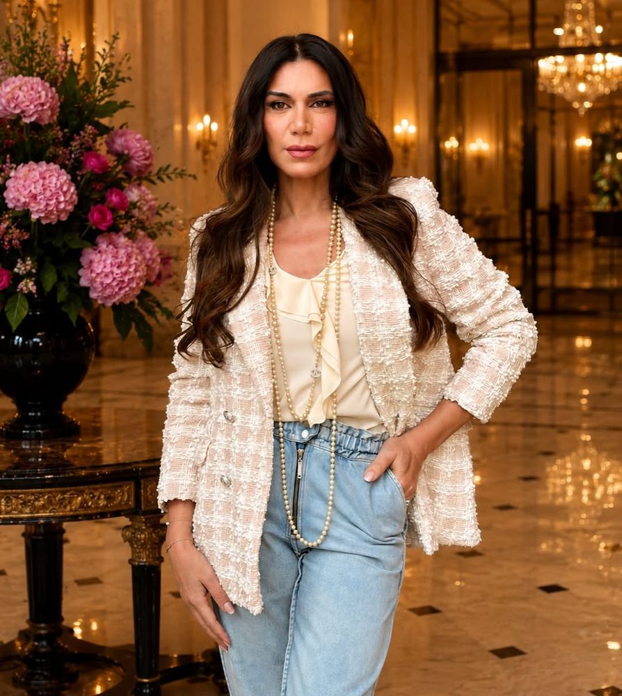 Flor de la V apostó por un look urbano con detalles clásicos y arrasó con un jean tiro alto