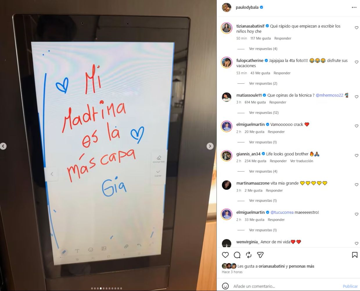 El mensaje de Paulo Dybala para su cuñada Tiziana