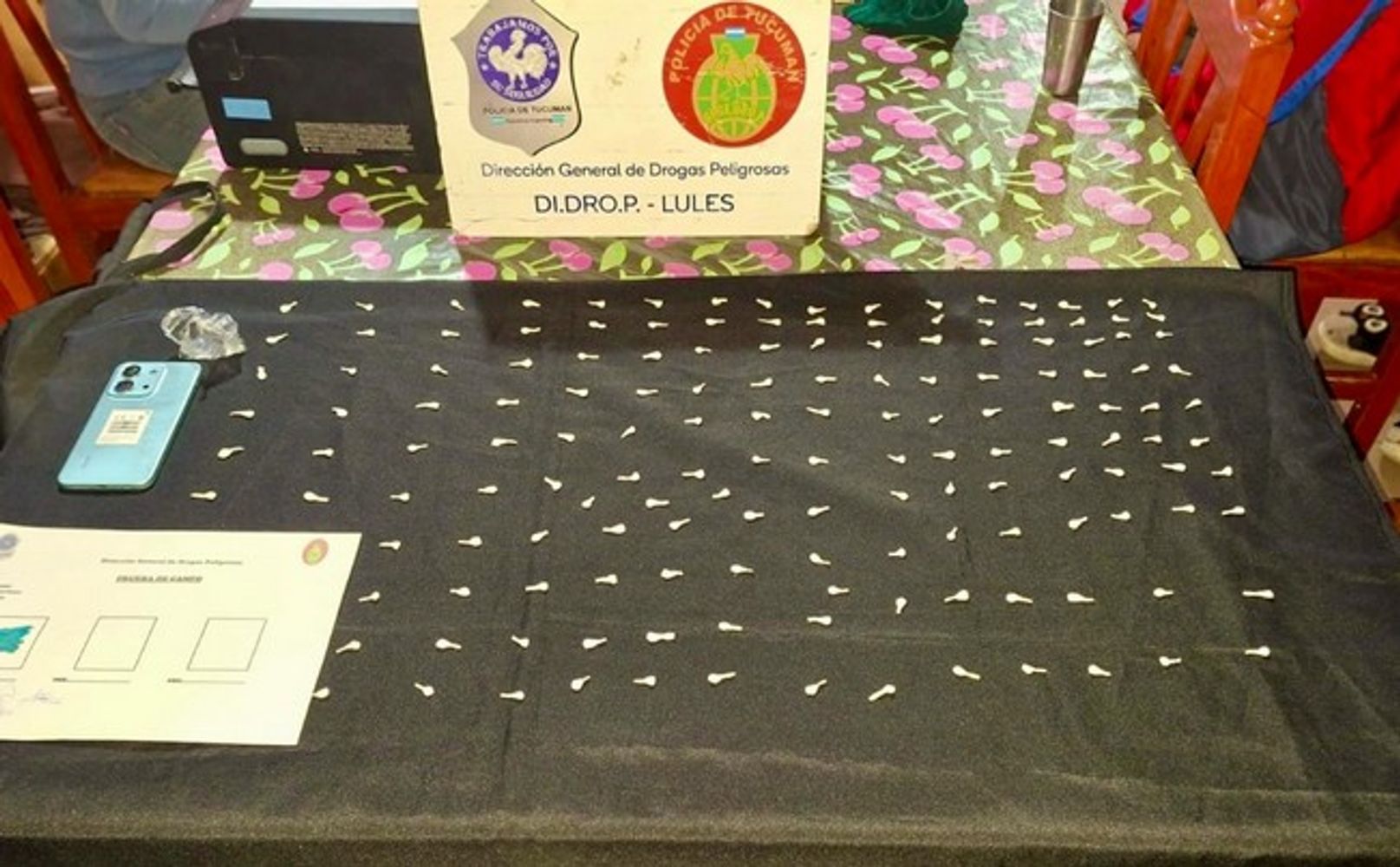 La Policía secuestró cocaína, un celular y otros elementos durante una serie de allanamientos.