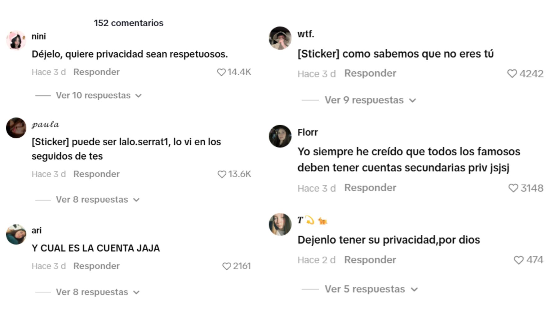 Los comentarios de los fanáticos.