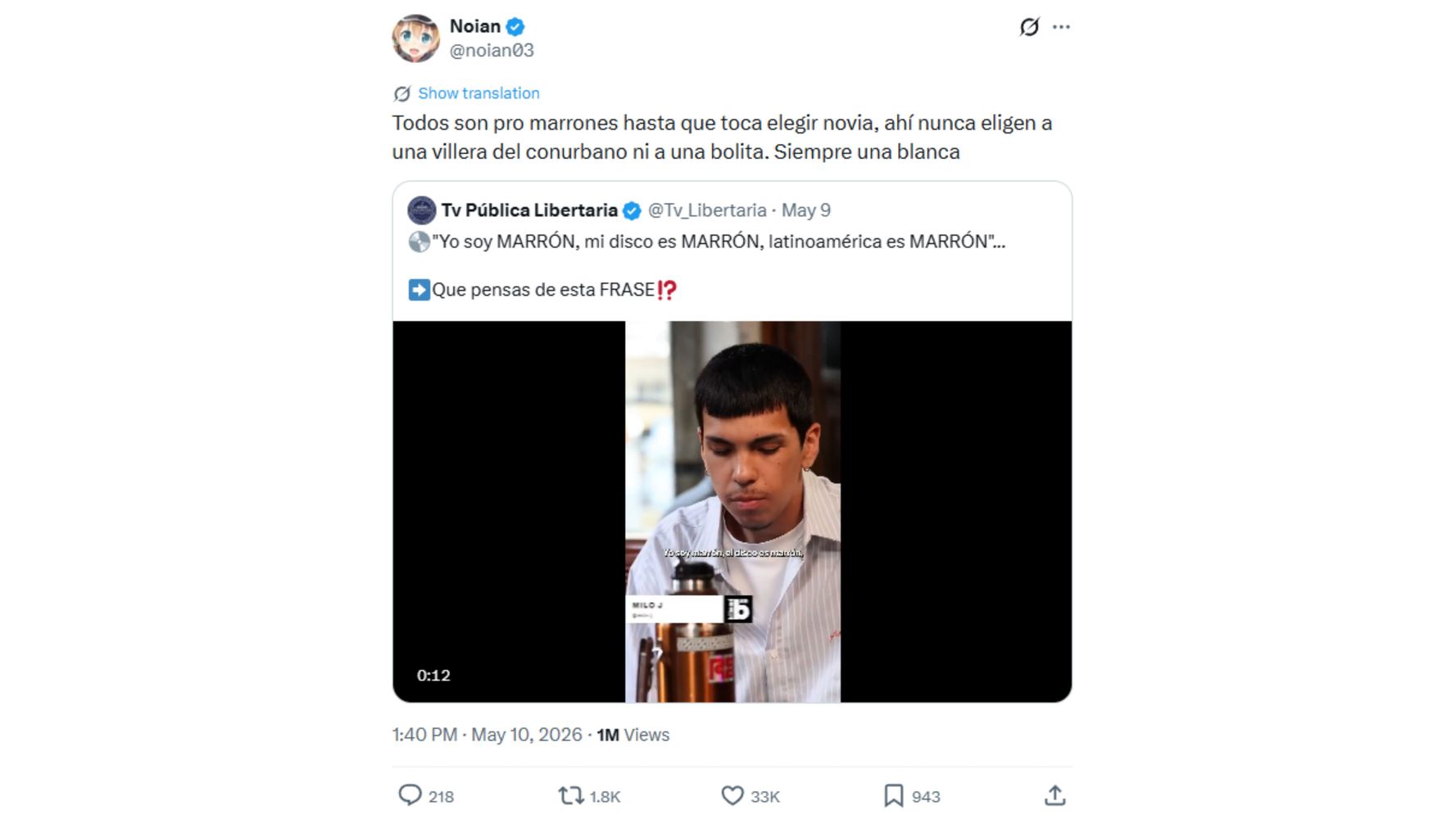 La polémica en redes sociales.