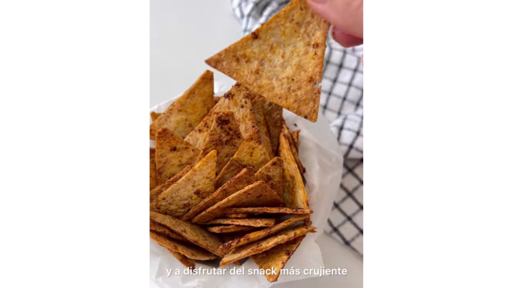 Así quedan los Doritos caseros.
