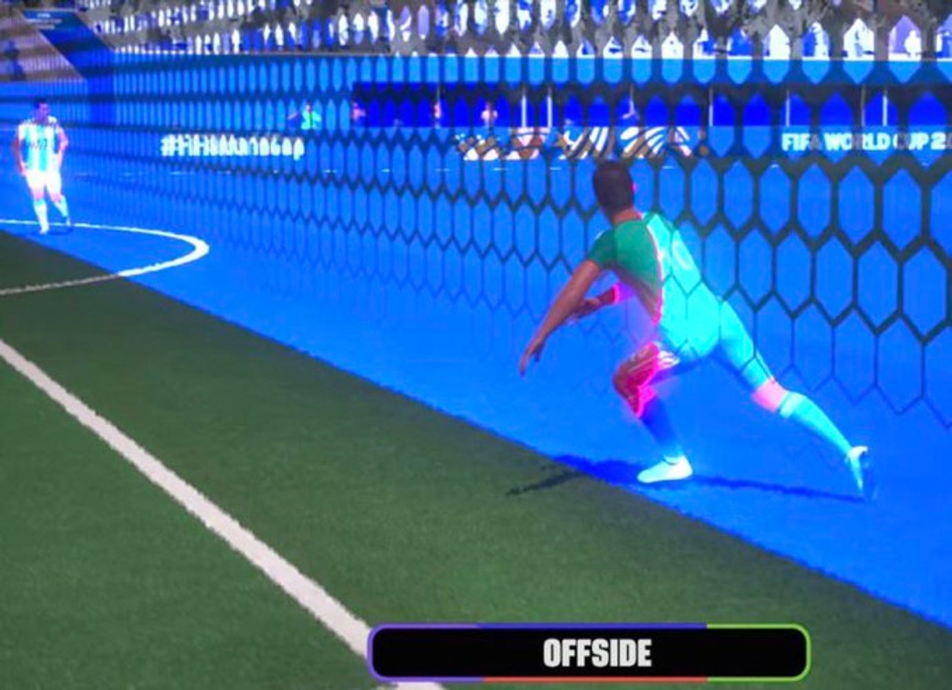 Captura de pantalla del gol de Chaibi, anulado por posición adelantada en Argentina - Argelia en el Mundial 2026