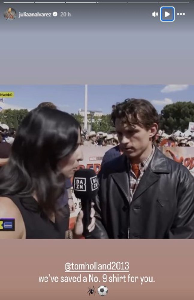 Julián Álvarez reaccionó al comentario de Tom Holland.