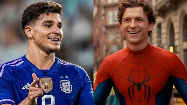 Tom Holland y Julián Álvarez.
