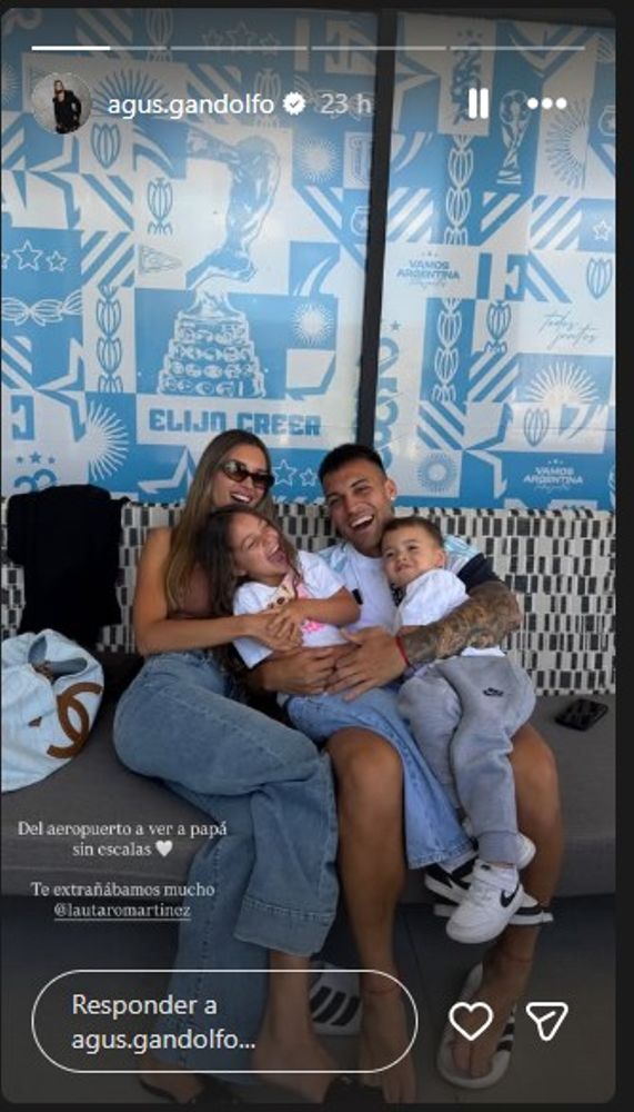 Agustina Gandolfo mostró su vuelo privado para ir a Kansas a ver a Lautaro Martínez