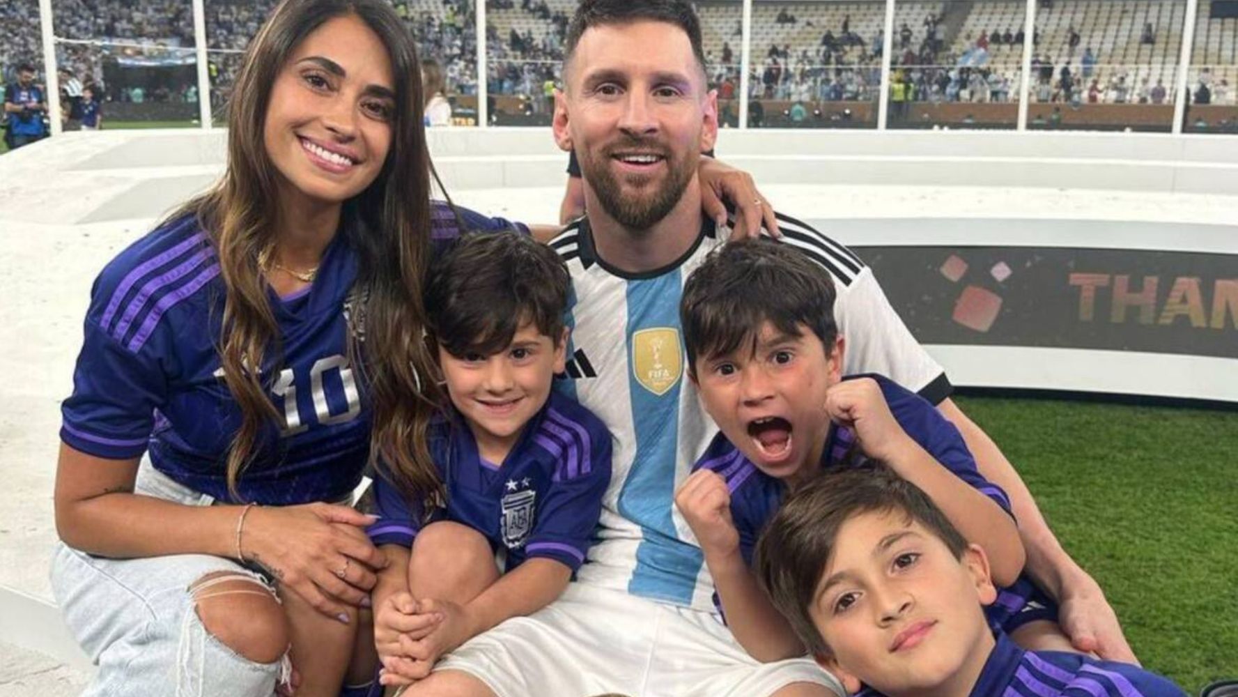 Thiago, Mateo y Ciro Messi