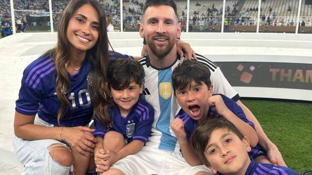 Thiago, Mateo y Ciro Messi