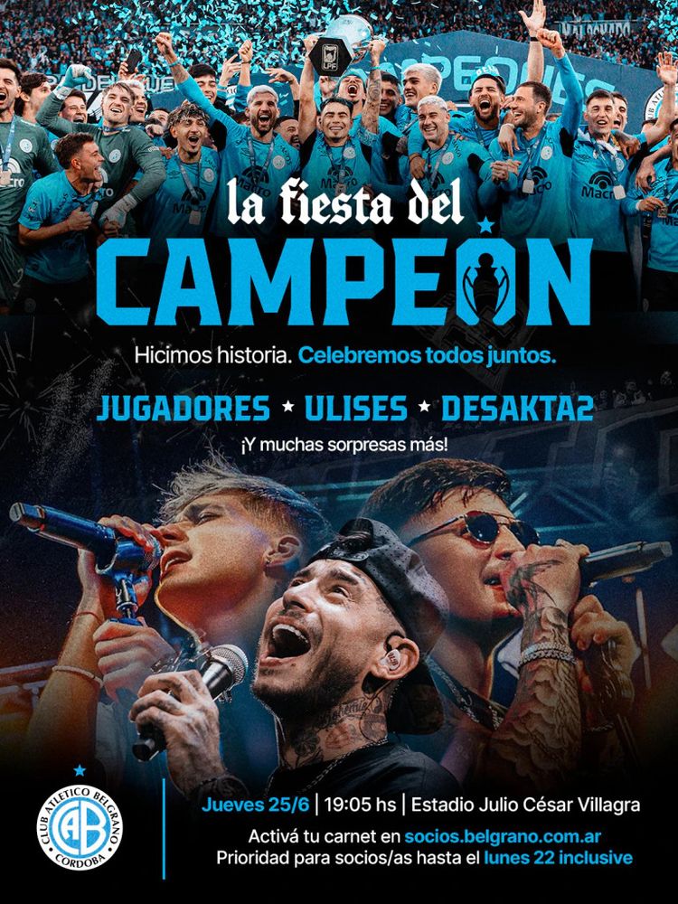 Belgrano organiza una fiesta con la hinchada.