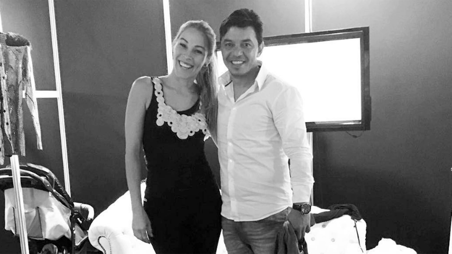 Marcelo Gallardo y su esposa