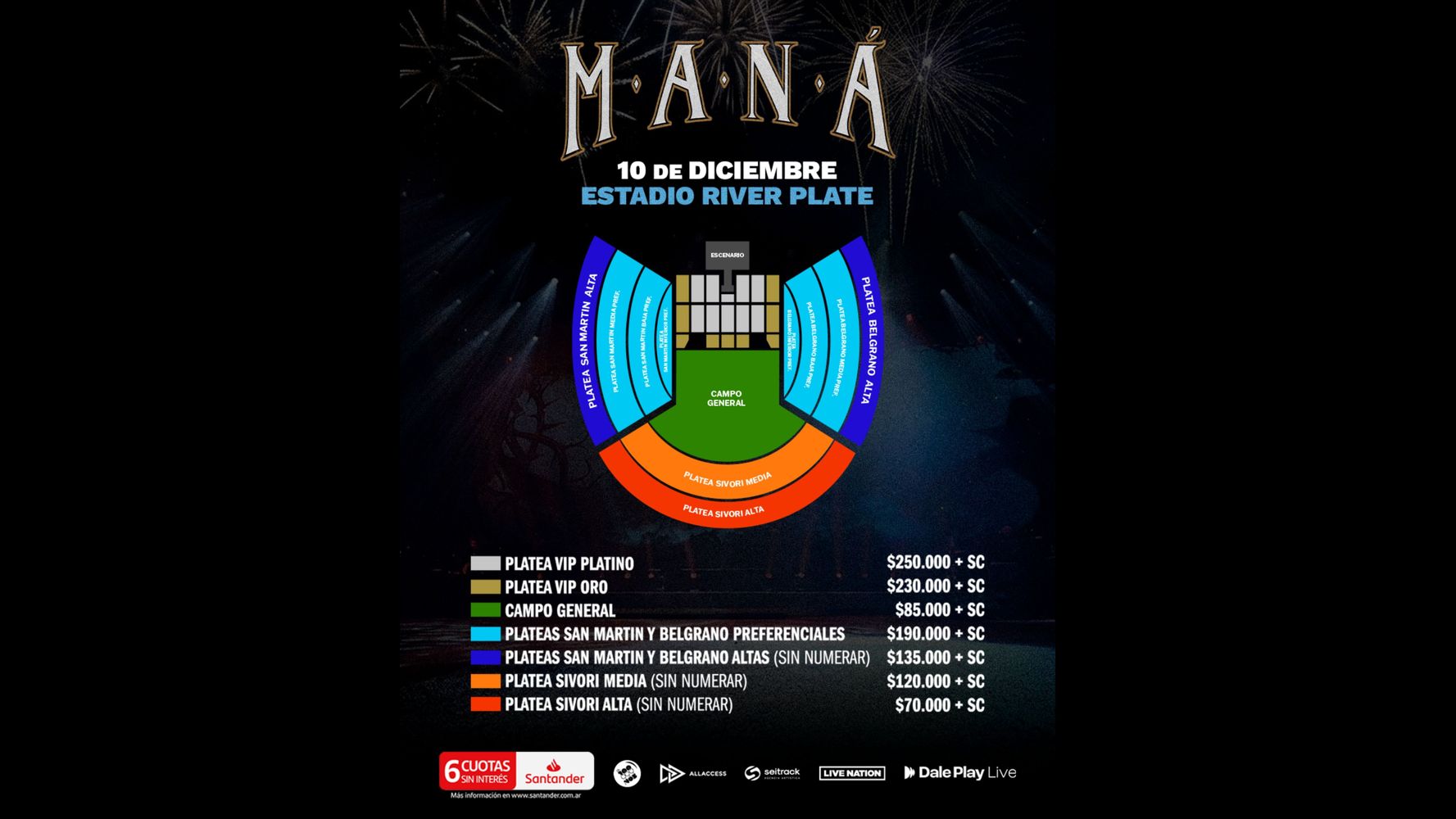 Los precios de las entradas.