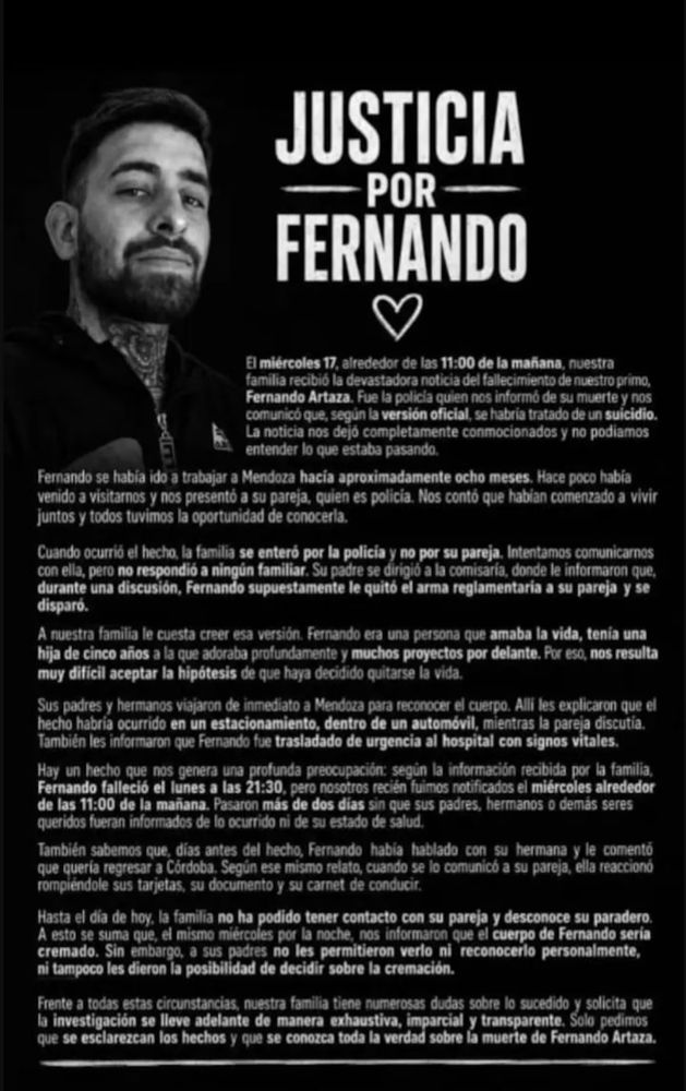 El desgarrador pedido de la familia de Fernando.