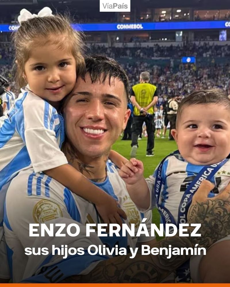 Los hijos de Enzo Fernández son muy populares en redes sociales, especialmente Benja, quien ya es toda una estrella.