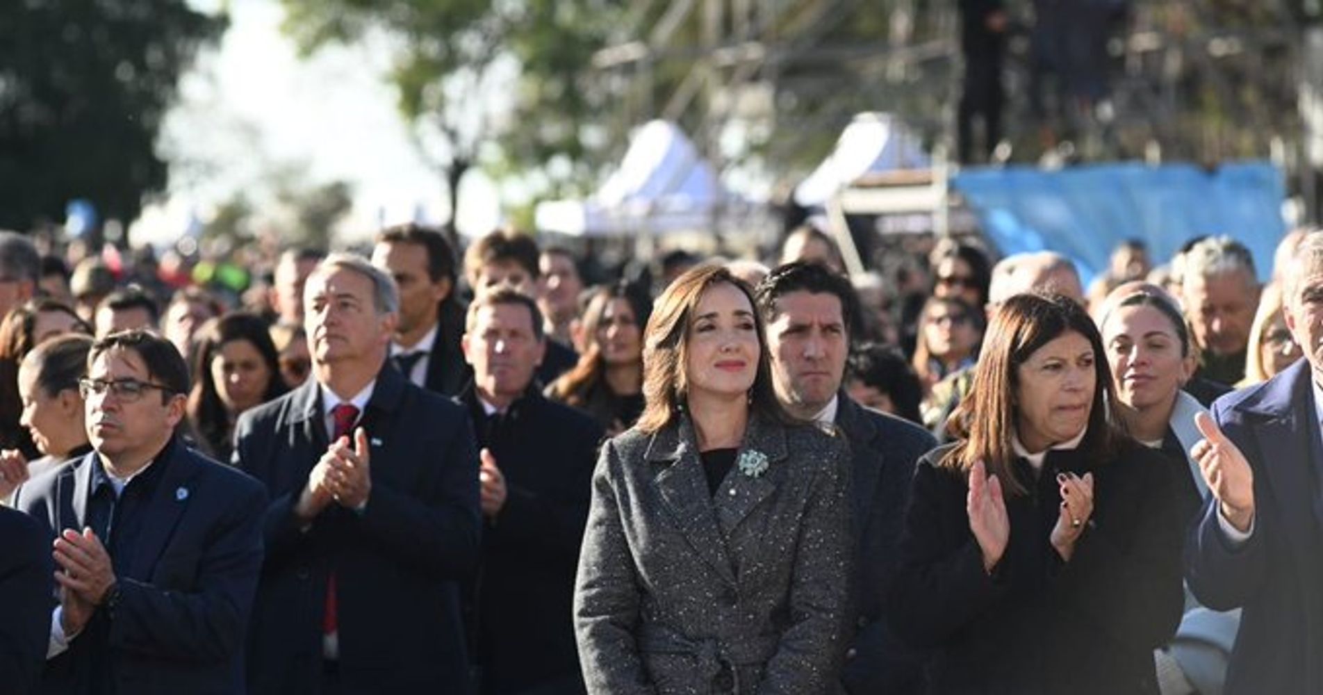 Victoria Villarruel en el acto del Día de la Bandera. 
