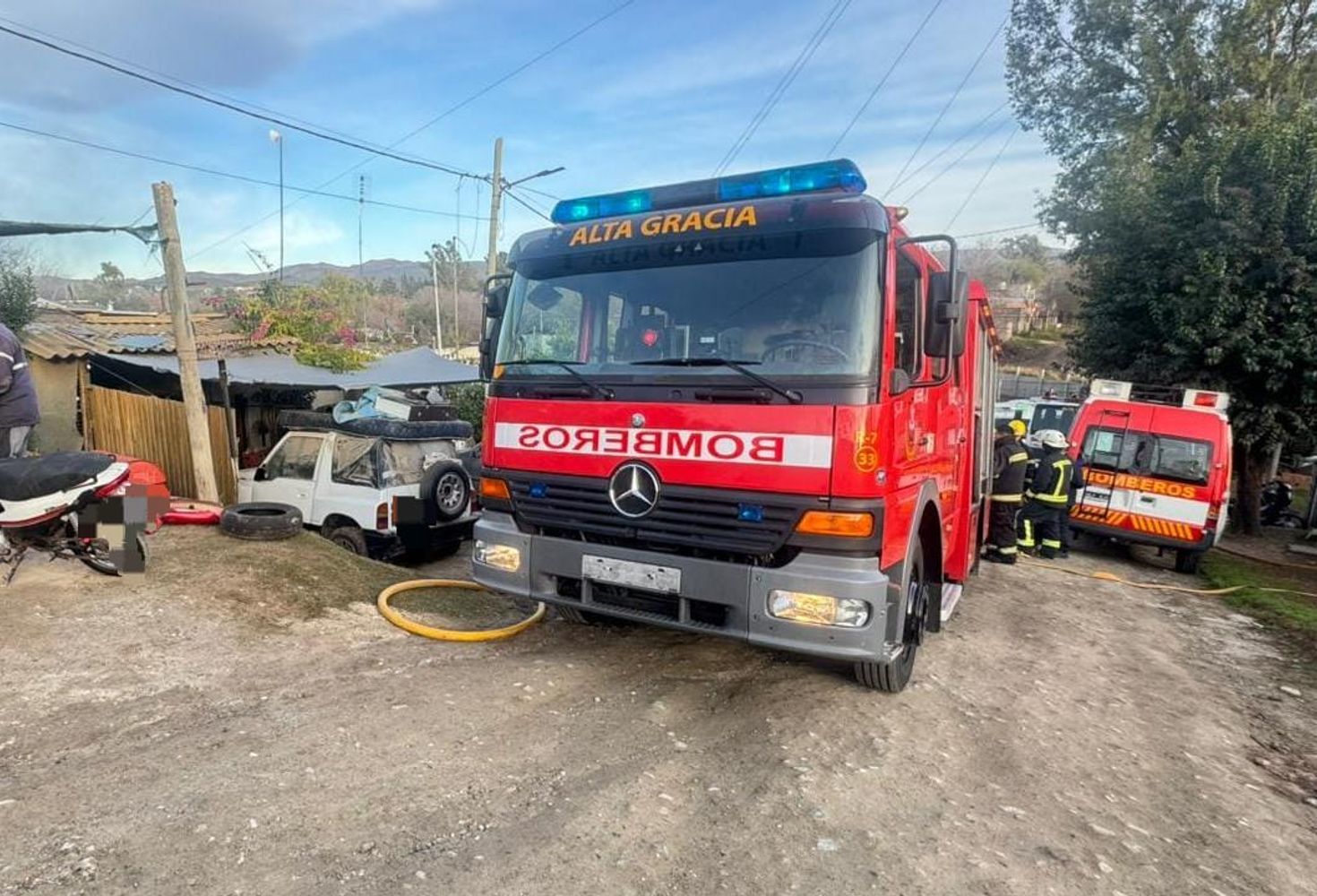 El incendio se registró en calle Rivadavia al 700.