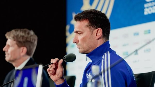 El técnico Lionel Scaloni, en la previa del Argentina-Austria de este lunes.
