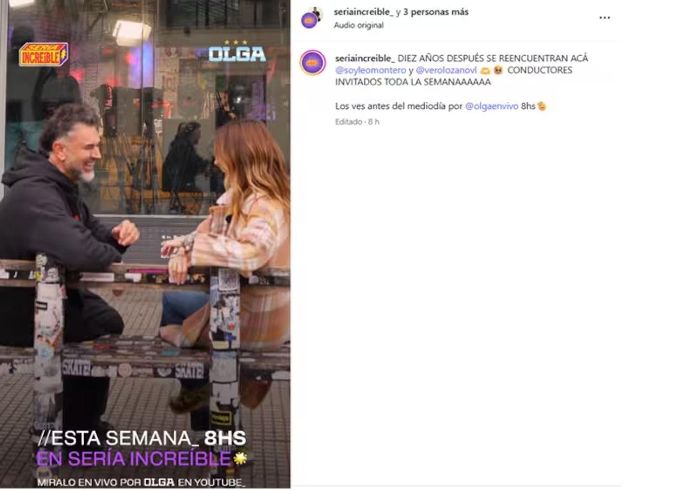 Vero Lozano y Leo Montero se reencuentran al aire de OLGA
