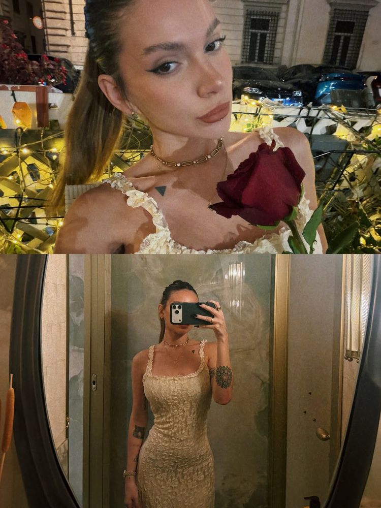 Desde Roma, Sasha Ferro compartió las mejores fotos de su viaje romántico y marcó tendencia con un vestido corto de encaje 