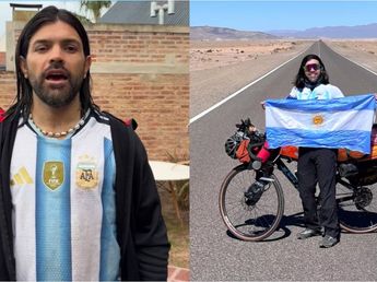 Pedaleó más de 7.000 km para ver a Argentina en el Mundial y un insólito error le arruinó el sueño