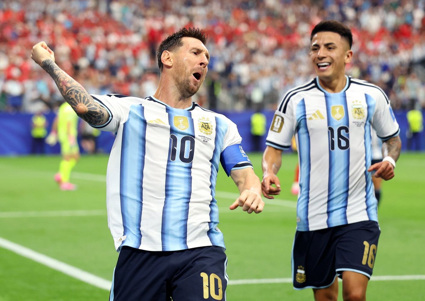 Lionel Messi marcó el 1 a 0 en el partido entre Argentina y Austria y se convirtió en el máximo goleador en los Mundiales