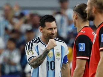 El picante cruce de Messi con el banco de Austria que originó un nuevo meme