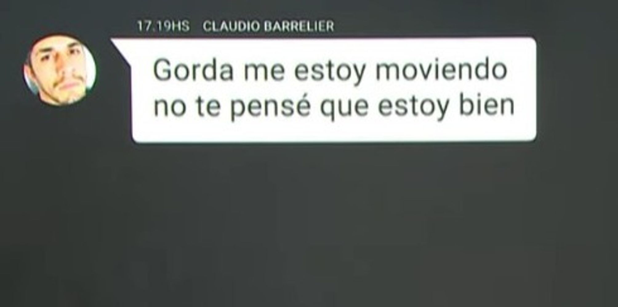 Mensajes entre Melisa Heredia y Claudio Barrelier.