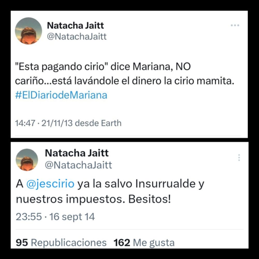 El tuit de Natacha Jaitt sobre Insaurralde