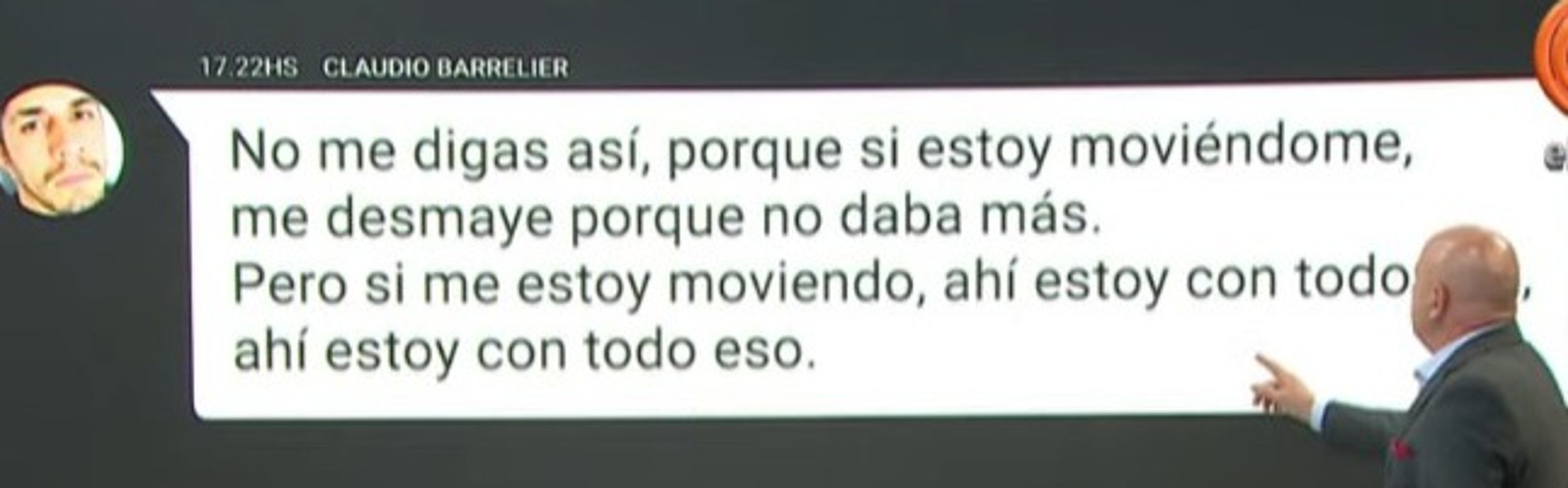 Mensajes entre Melisa Heredia y Claudio Barrelier.