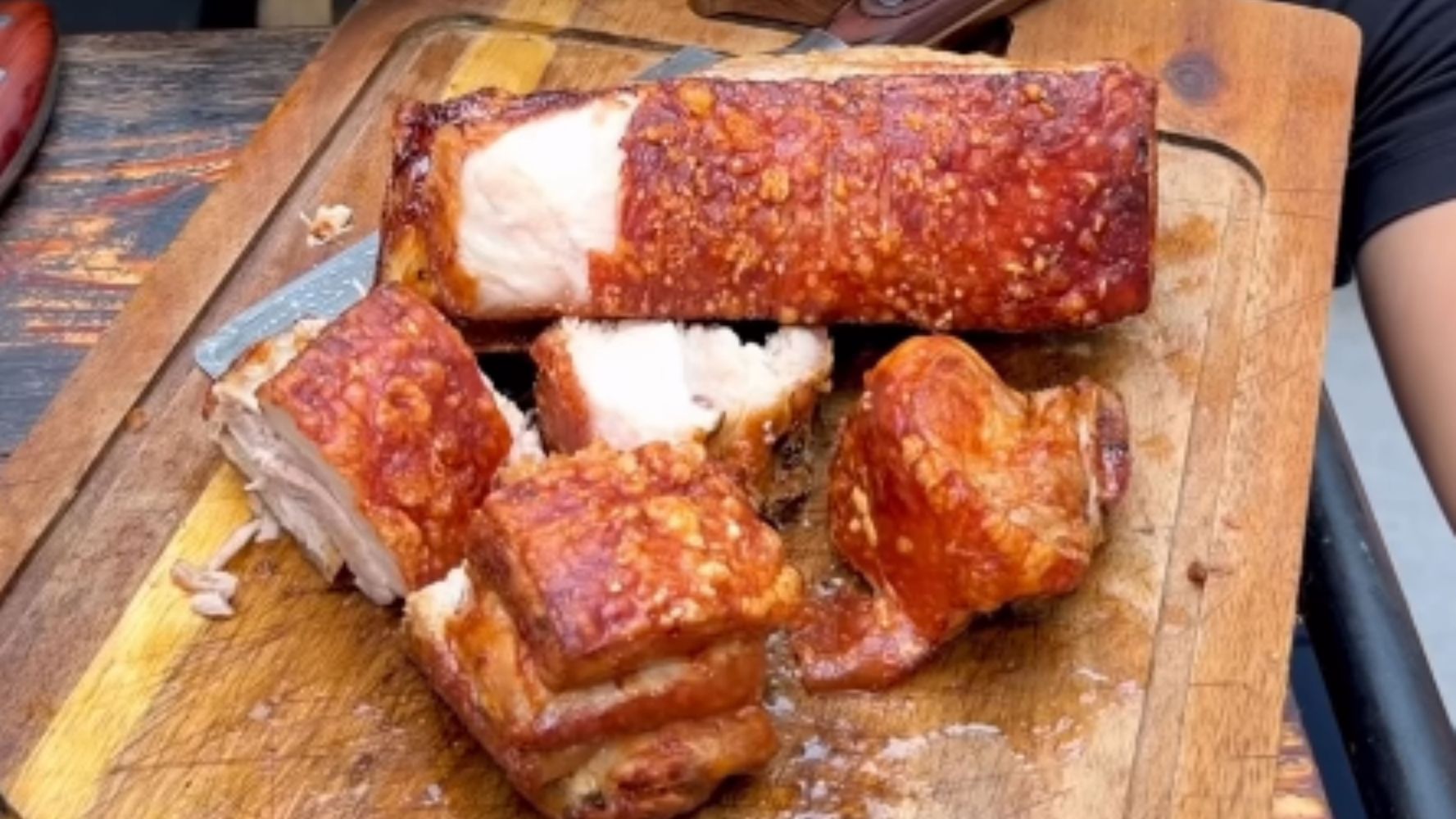 Así queda el asado en la freidora de aire.