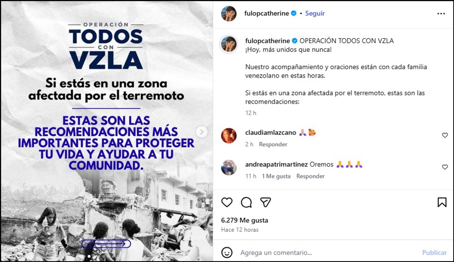 Catherine Fulop ofreció sus redes sociales para ayudar a quienes buscan información de sus familiares.
