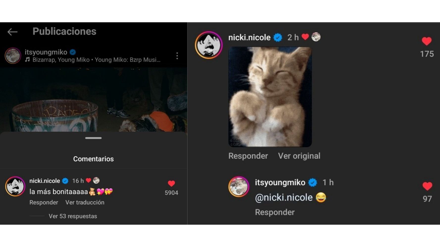 El idea y vuelta de las artistas.