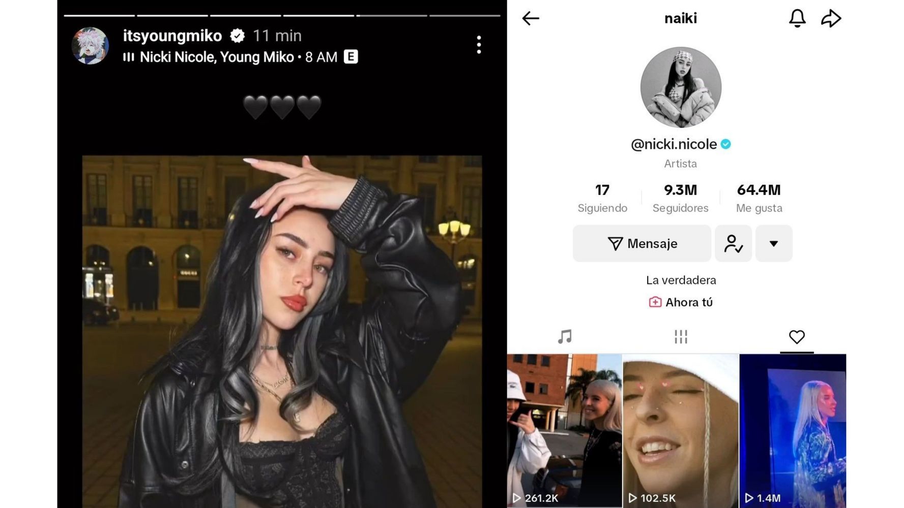 La interacción de las famosas en las redes.
