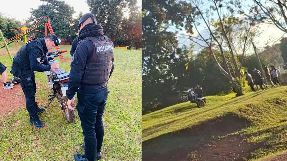Denunciaron a un motociclista por maniobras peligrosas en Oberá y le retuvieron la moto.