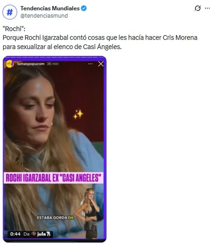 Las declaraciones de Rochi Igarzábal que causaron revuelo en X.