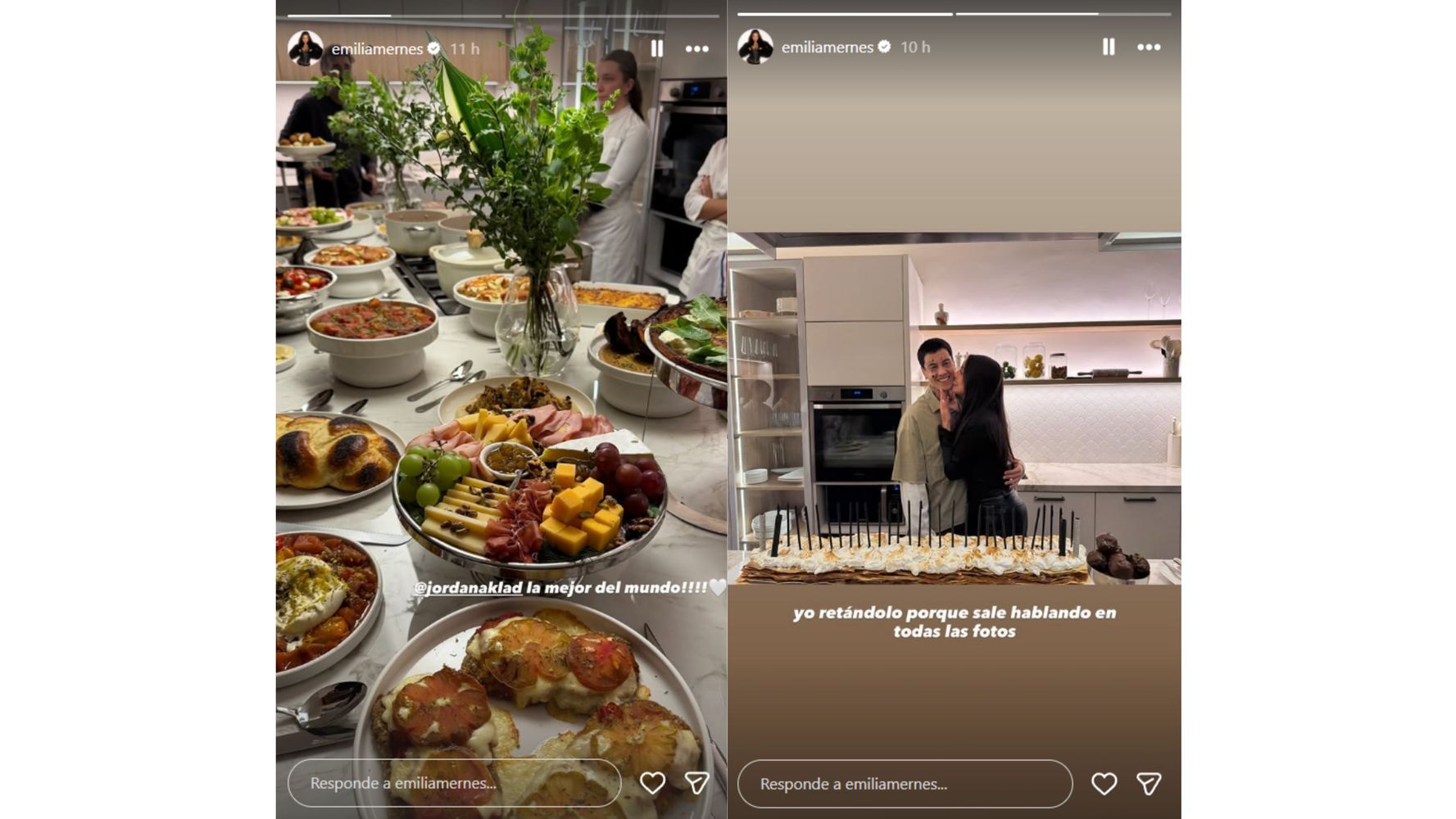 Emilia compartió detalles del festejo del cantante.