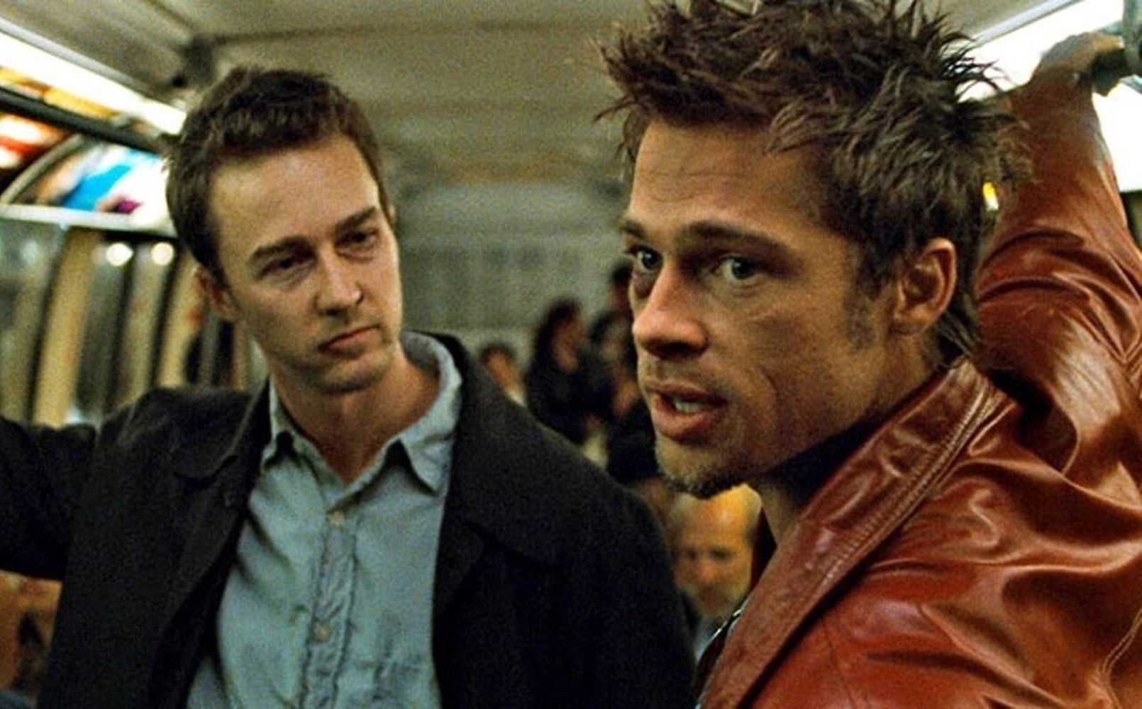 Brad Pitt y Edward Norton en “El club de la pelea”.