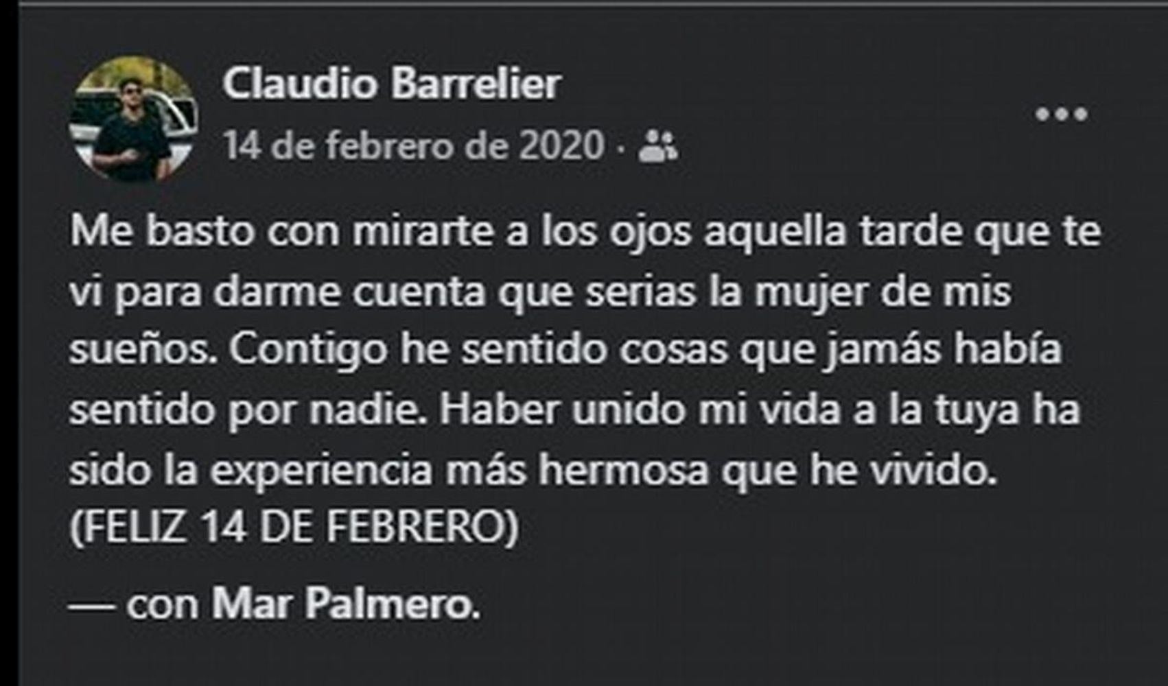 Los mensajes entre Barrelier y Palmero un 14 de febrero de 2020.