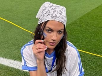 Falda de jean y accesorio de encaje: Sofía "Jujuy" Jiménez alentó a Argentina con un look que arrasó en Instagram