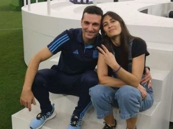 No se vio por TV: el romántico festejo de Lionel Scaloni con su esposa tras eliminar a Inglaterra