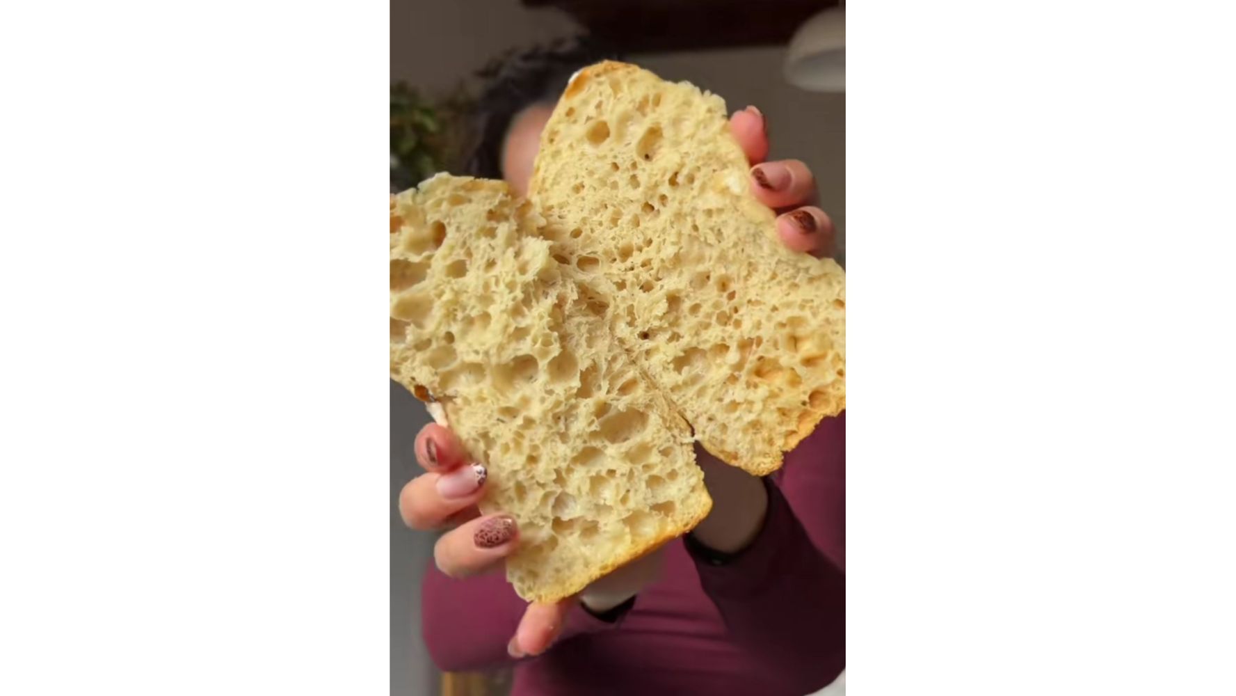 Así de aireado queda este pan.