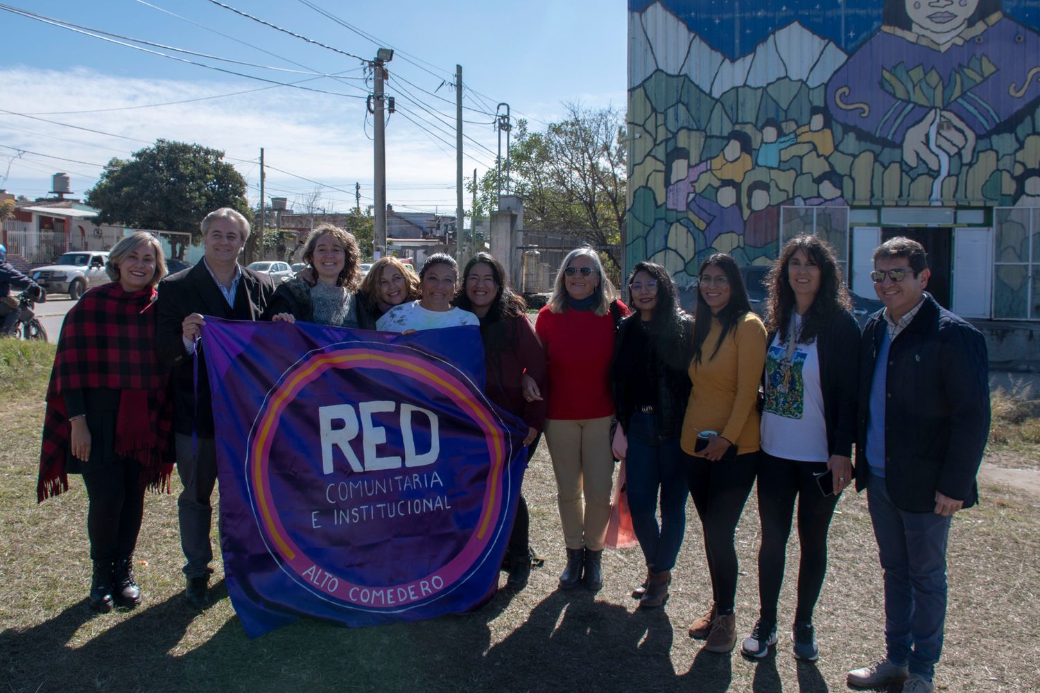 Integrantes de la Unidad de Salud Mental y Adicciones (USMA) de Alto Comedero y de la Red Comunitaria e Institucional contra la Violencia de Género, entidades organizadoras de la actividad de prevención y concientización.