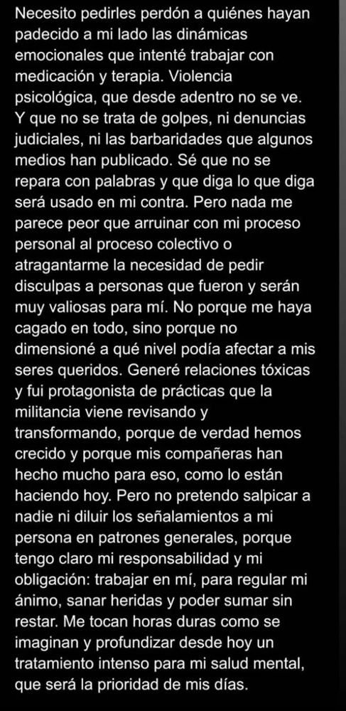 El descargo de Nacho Levy
