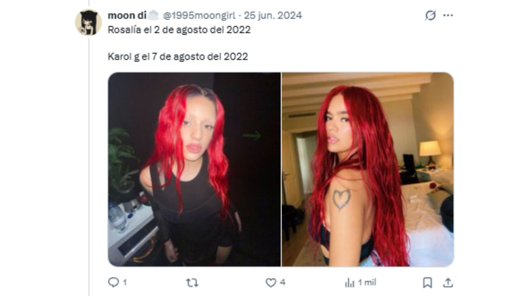 Muchos dicen que los cambios de look tienen que ver con los cambios que se hacía Rosalía.