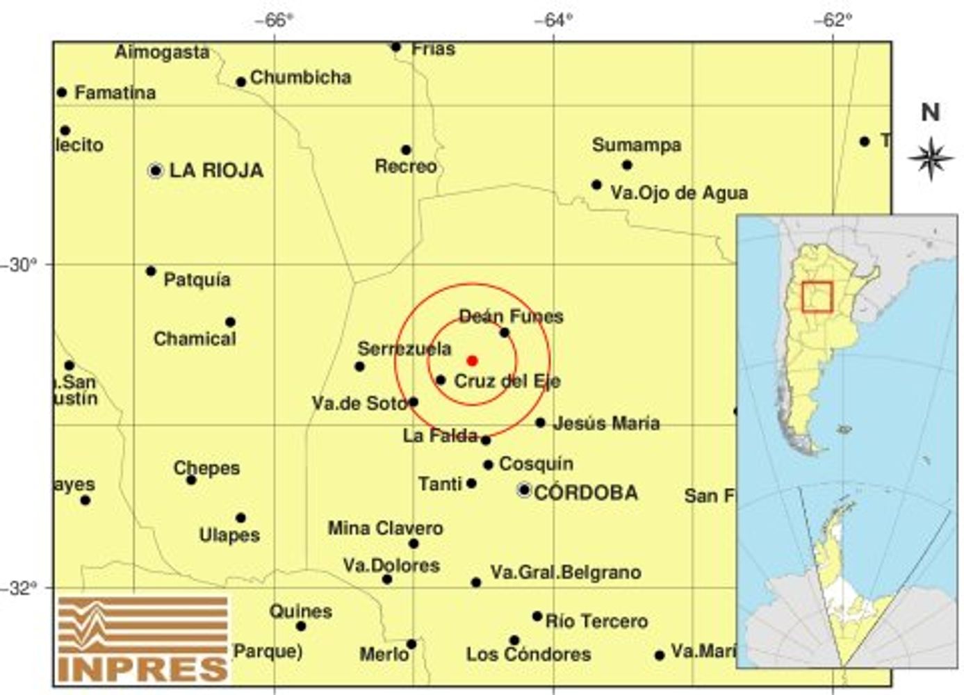 El sismo se registró a la 1.34.12.