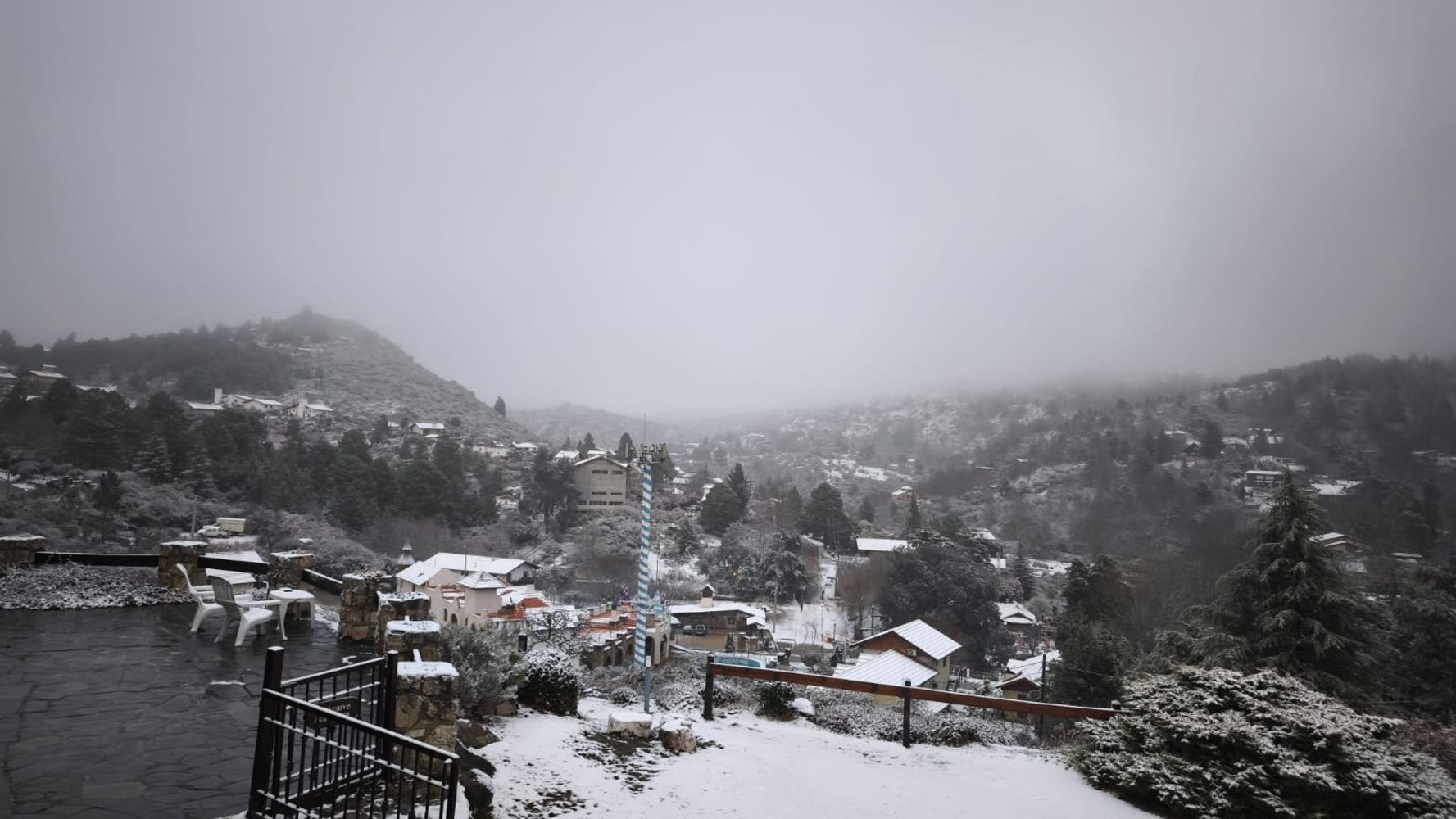 Nieve a La Cumbrecita, Córdoba.