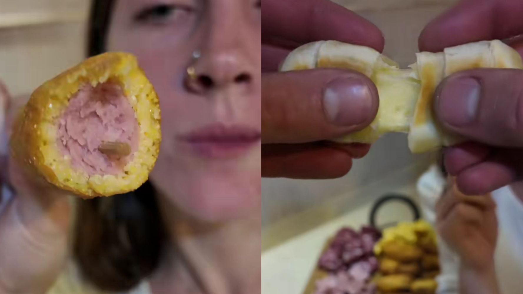 Así quedan las salchichas y los tequeños.