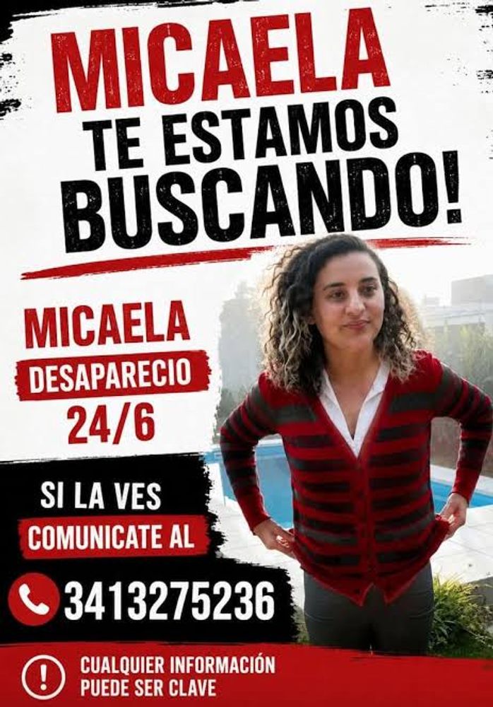 Desesperada búsqueda de Micaela Albornoz