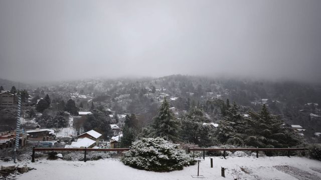 Nieve a La Cumbrecita, Córdoba.