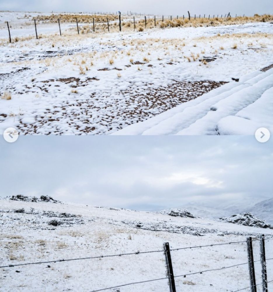 La nieve volvió a cubrir Los Gigantes y regaló una postal inolvidable en Tanti. Fotos:  Viví Turismo