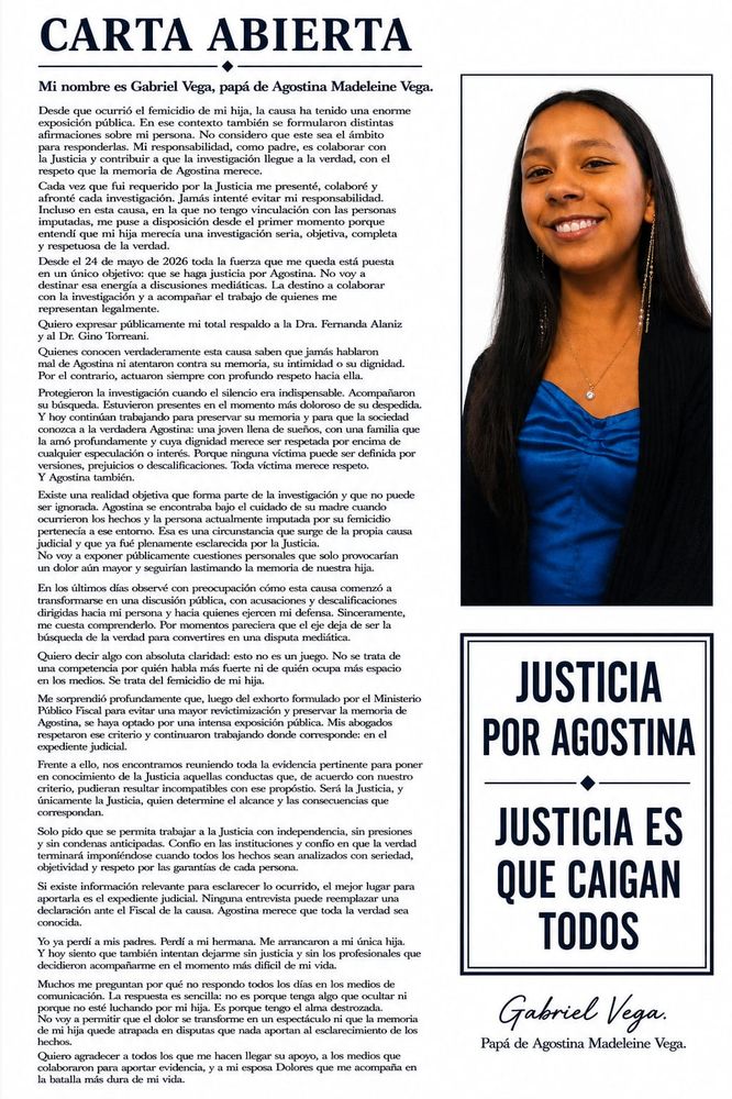 Carta de Gabriel Vega.